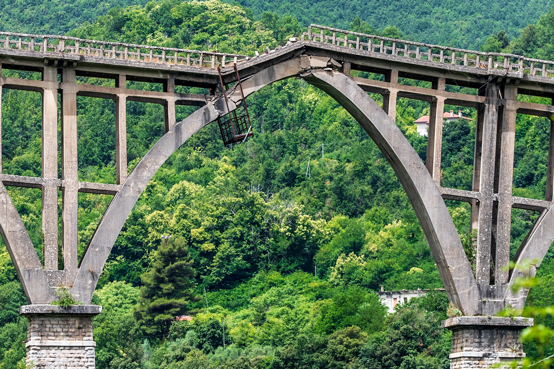 Earthquake hit old railway bridge