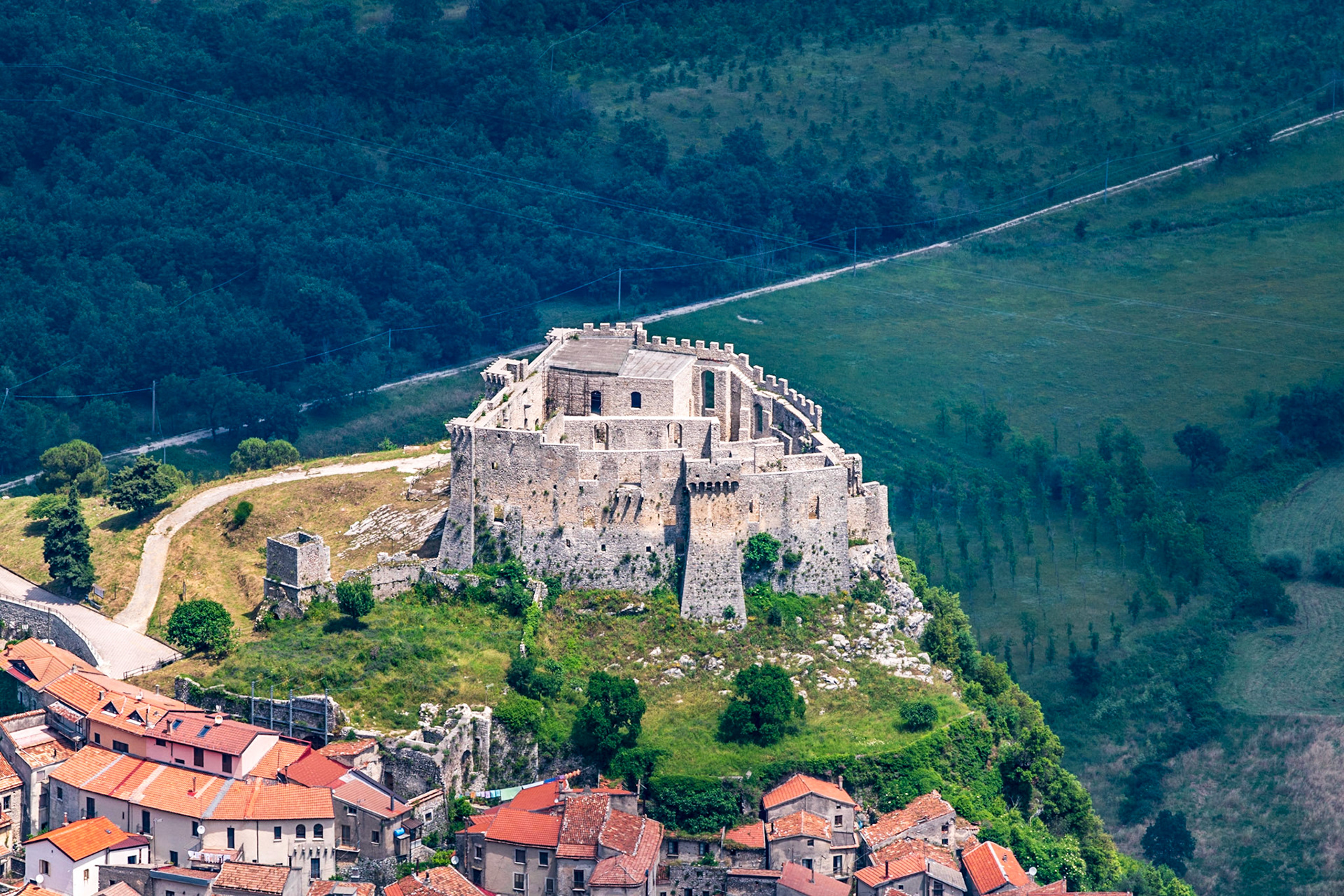 Looking down onto Sicignano degli Alburni