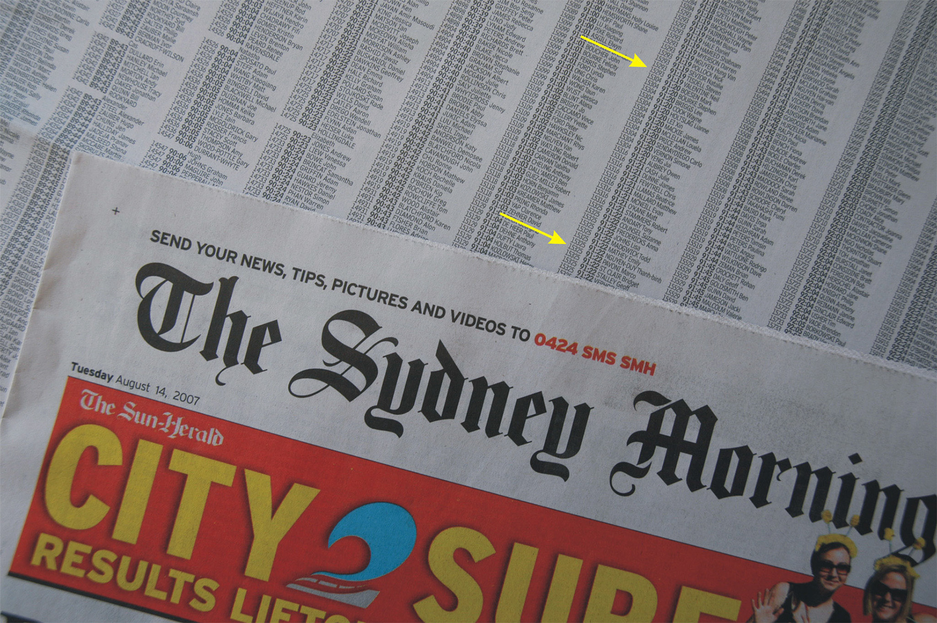 We came 15,293 &amp; 15,325 out of 53,000 finishers