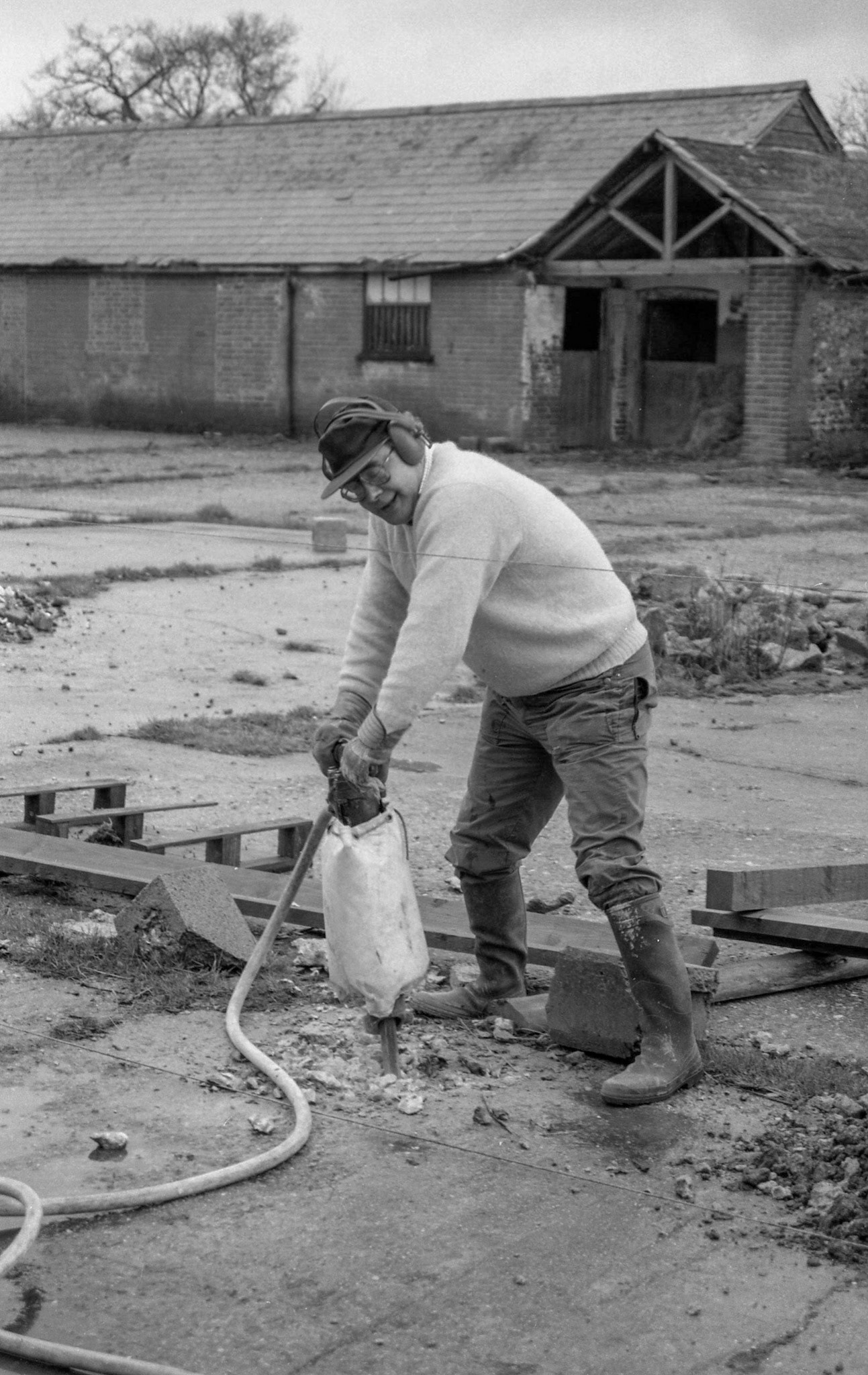 Who gave him a jack hammer to play with?