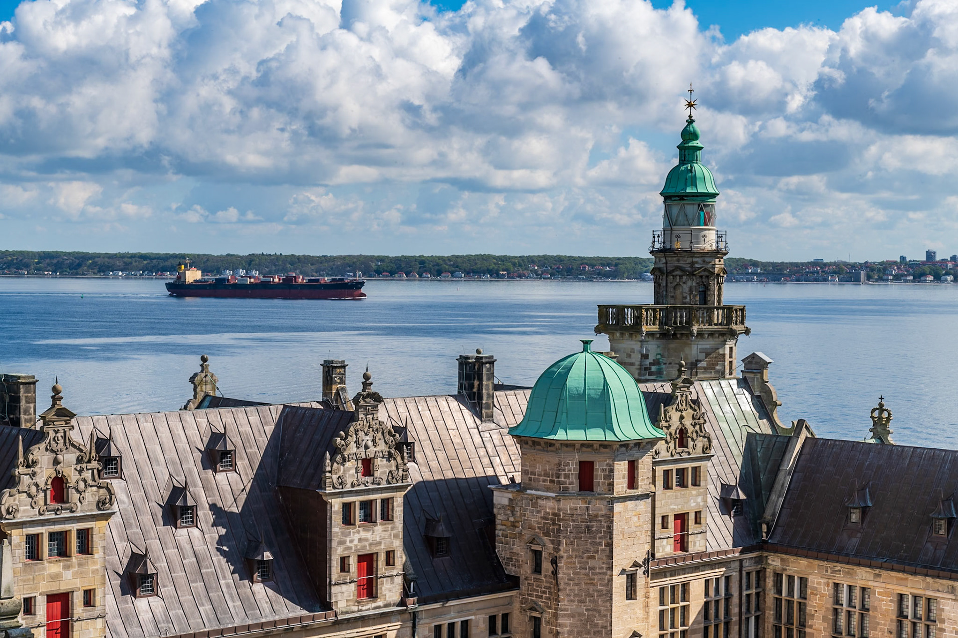 Lighthouse on a castle and overlooking Sweeden