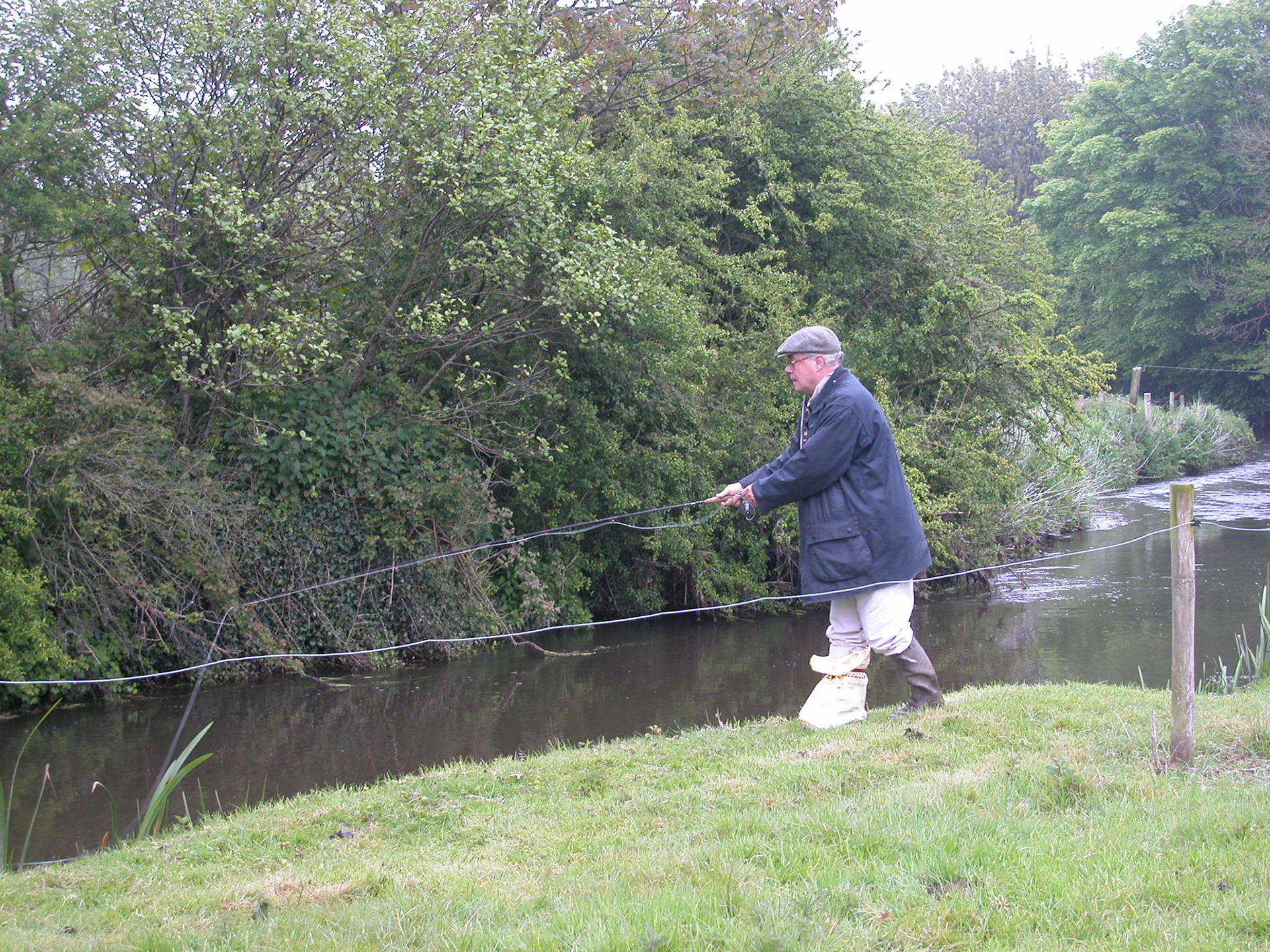 Fishing with leg in plaster!