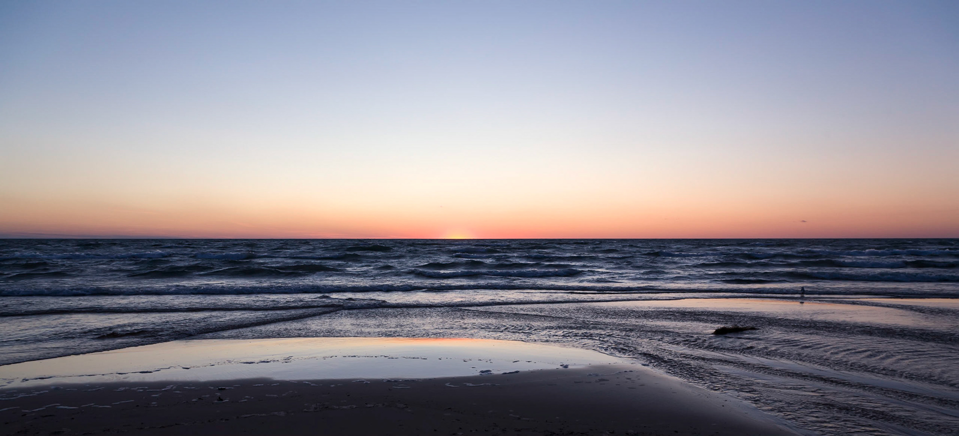 Lake Michigan Sunset, PJ Hoffmaster State Park, Muskegon, 2011, 23"H x 40"W Framed