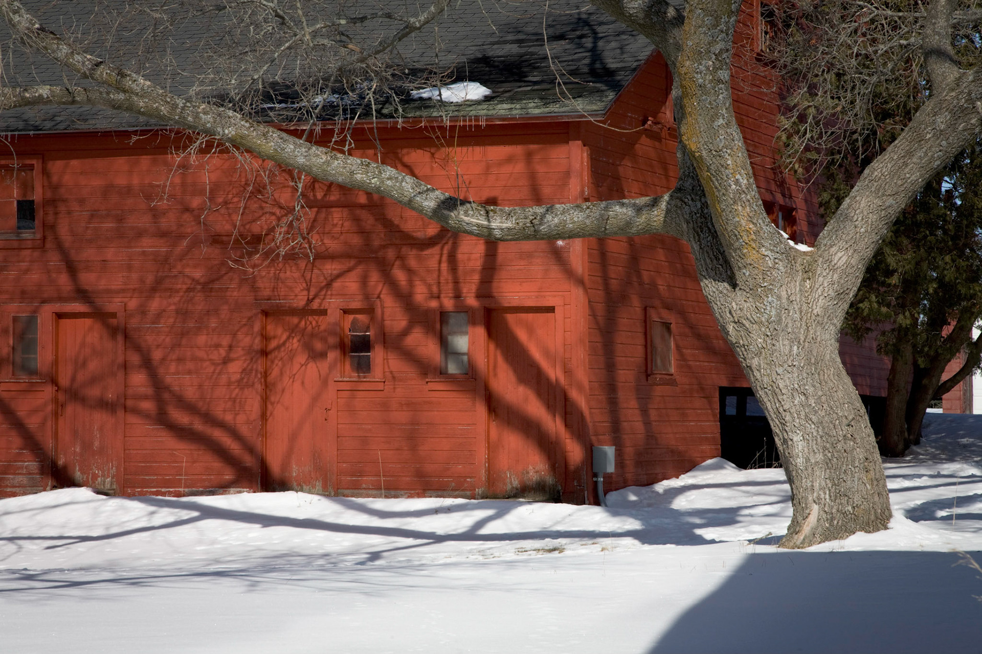 Leelanau Red Barn, Northport, 2008, 22"H x 28"W, Framed.