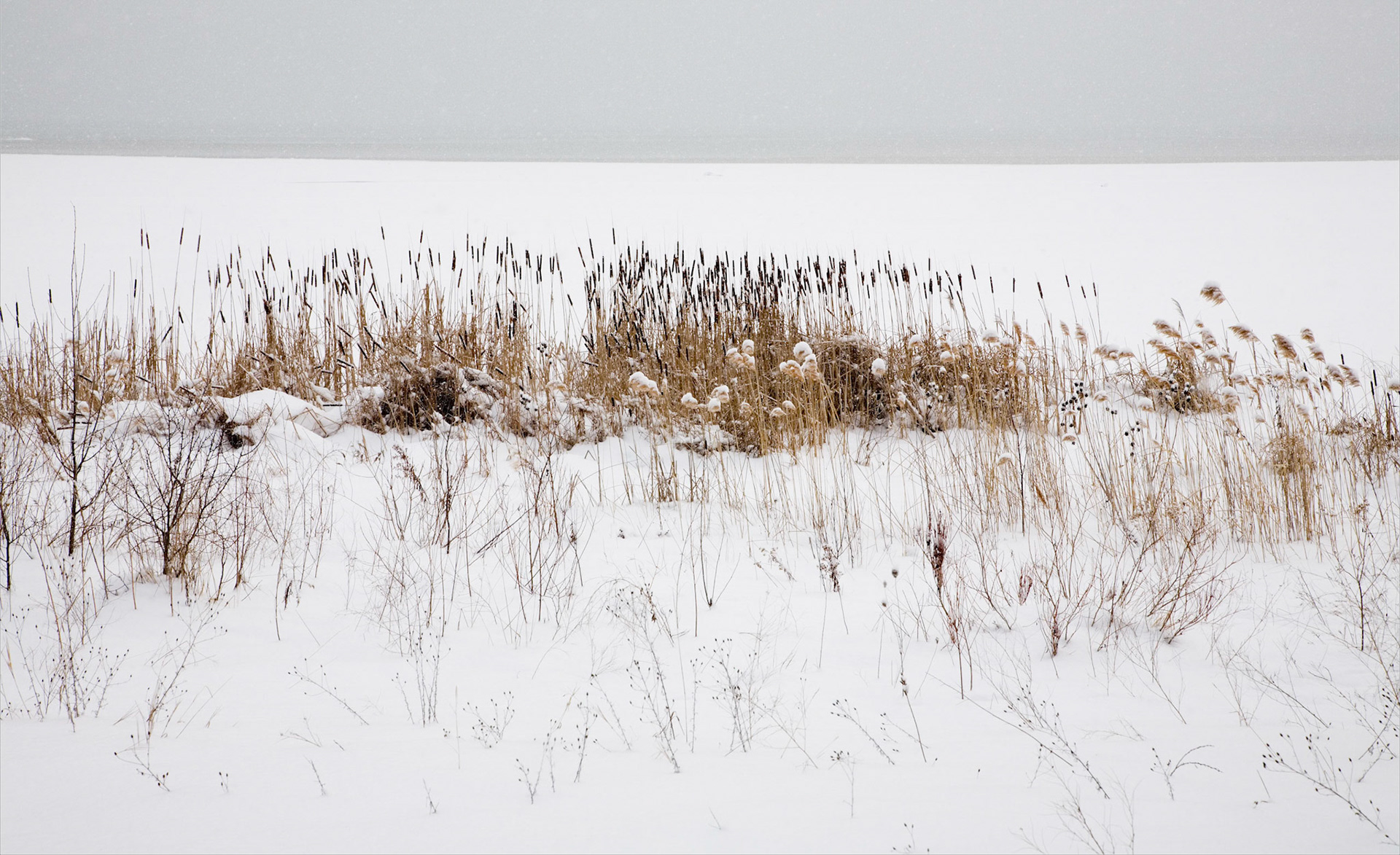 East Bay Winter, Grand Traverse Bay, February, 2007, 19"H x 26"W, Framed.
