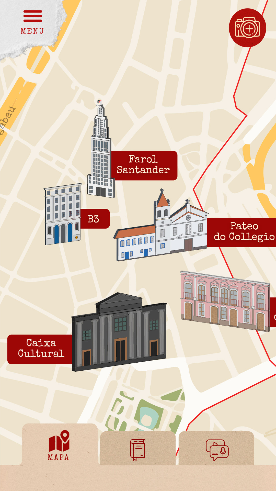 Protótipo da Tela dos Áudio-dramas, onde se daria todo o contexto sobre a história da campanha.