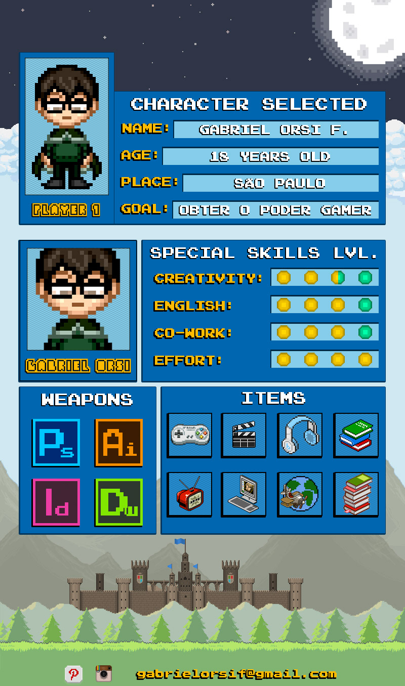 Criação de um Currículo Criativo utilizando Pixel Art (Trabalho Acadêmico)