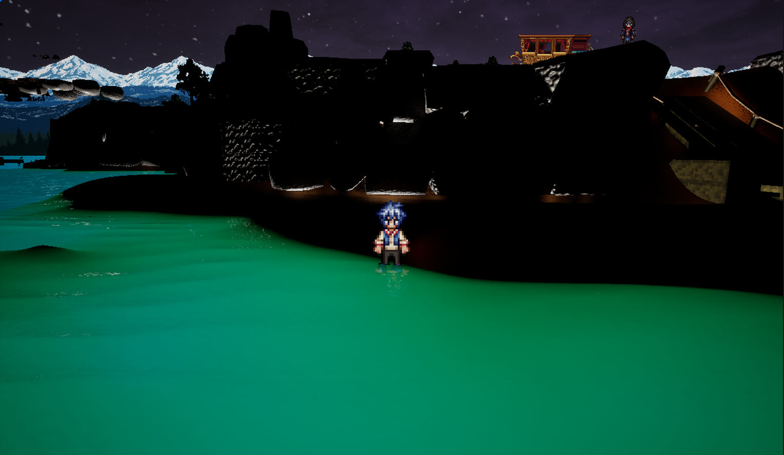 Unreal ocean water luminosity at night tests