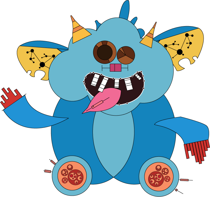 The "medium" Data Monster, halfway to winning the game