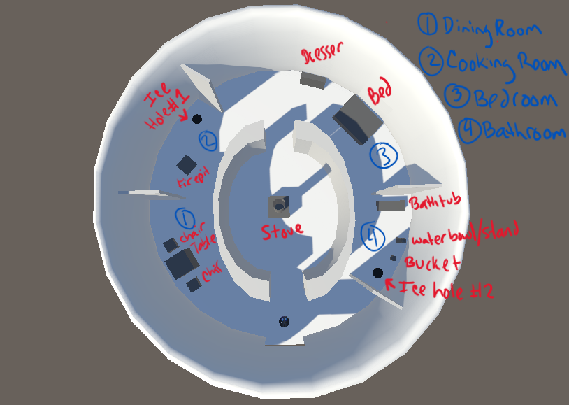 Level Design of Igloo Multiplayer Level, Object Placements