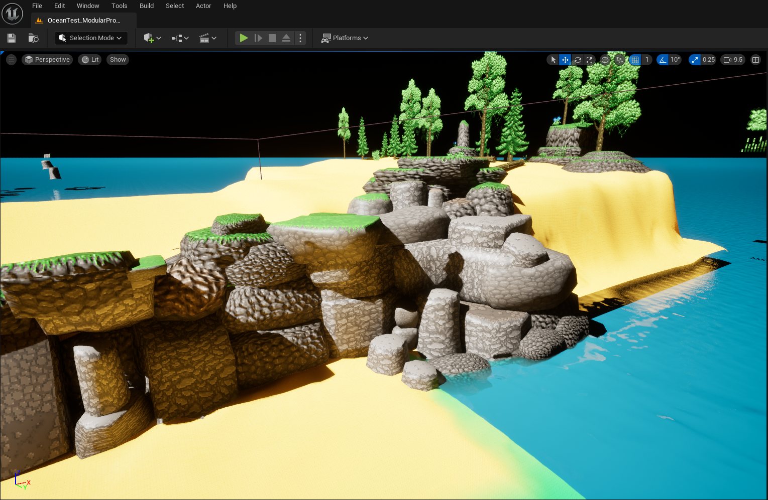 Expansion of landscape and cliff