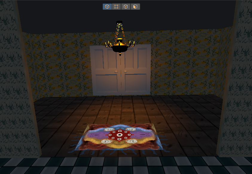 Applying point lights to chandelier in foyer