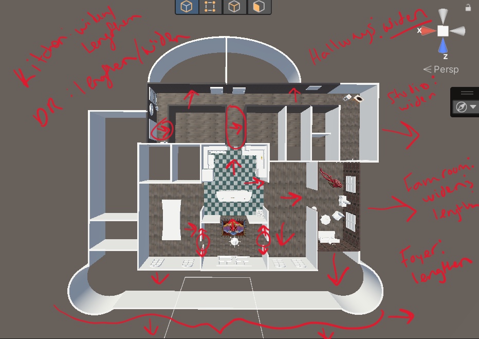 My notes on in-engine edits to scale after playtesting block-out
