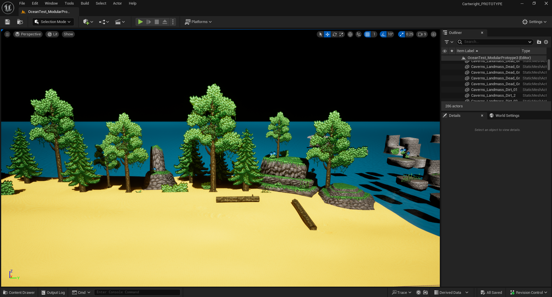 Careful placement of 2D trees with 3D rocks and logs