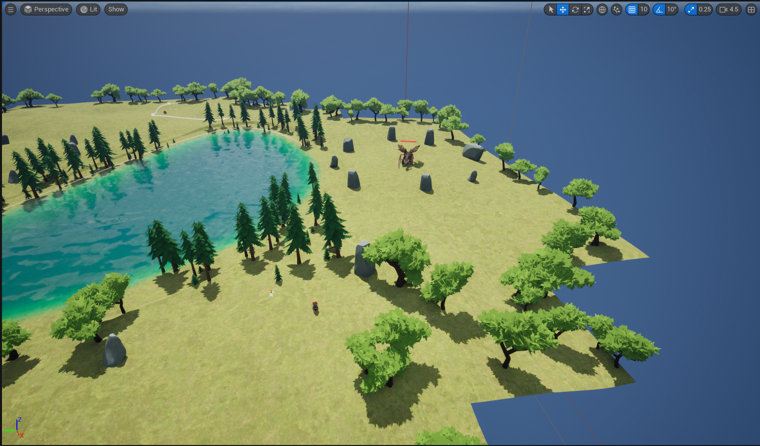 AI Dragon and Wolf Placements in Level Design