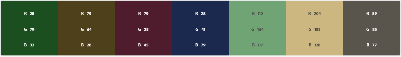 Final color palette for Cartwright
