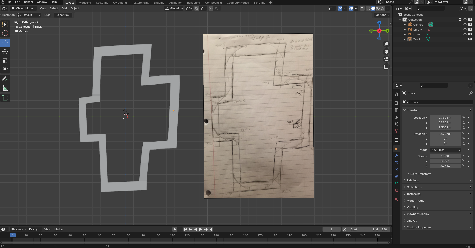 Learning to Work in Blender! Making the Race Track (Based off Studio Lead's Design)