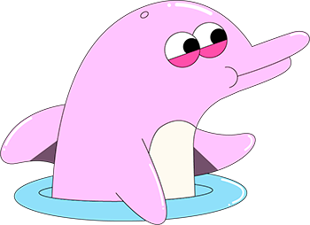 Pink dolphin cartoon illustration