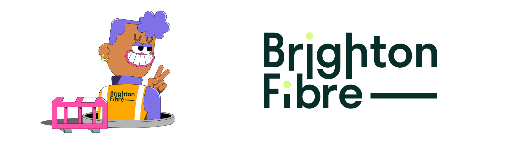Brighton Fibre company logo and illustration