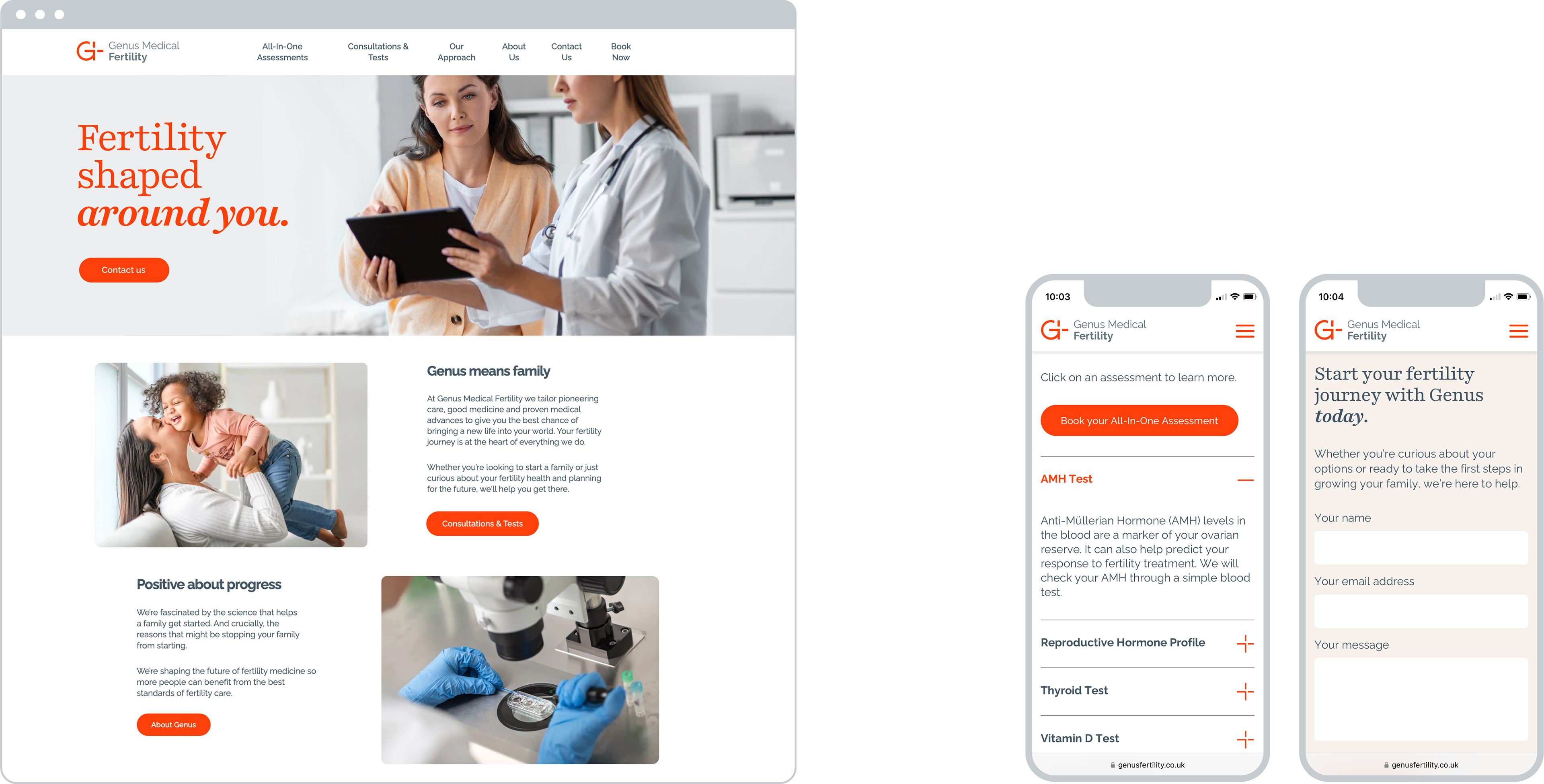 Genus website design and copywriting