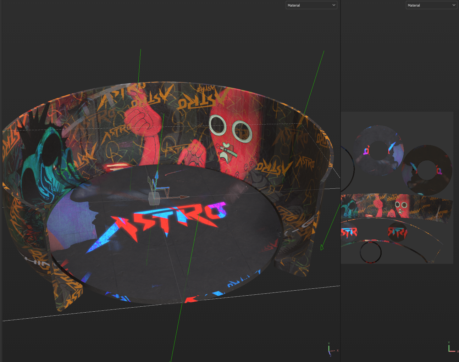 Modeled and painted this scene for turntable render, some stable diffusion generated images and of course, Astro Nation!