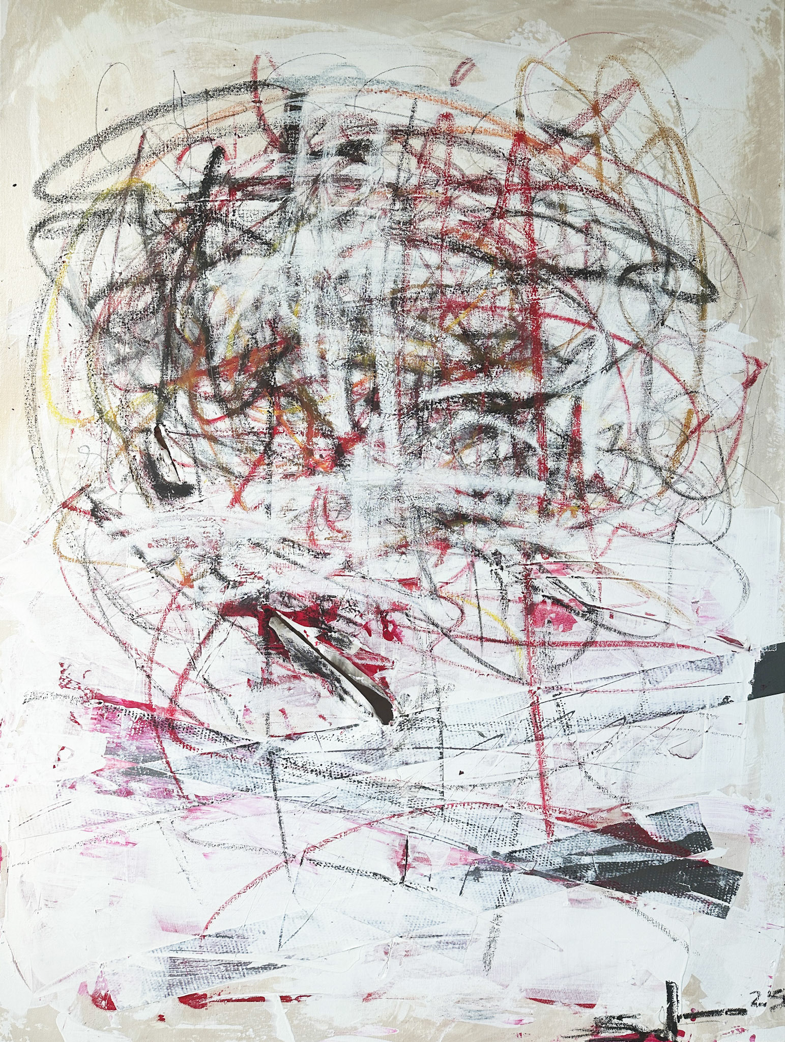 "Silence II: Depths of Disappointment", 2023 / 30'x40' / Mixed Media 