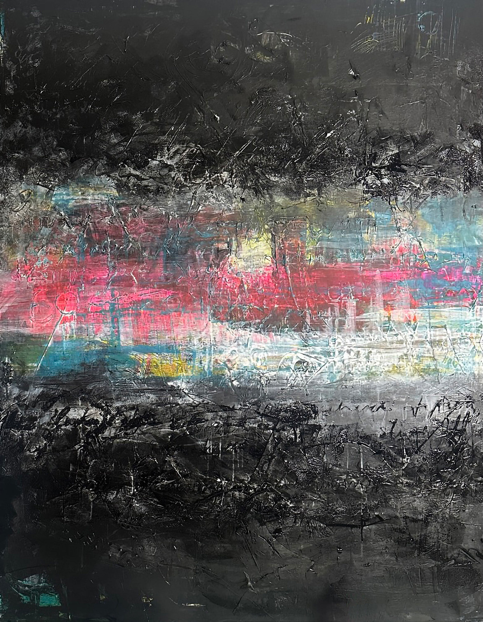 TRACES OF YESTERDAY, 48x60' / 2025, Mixed media