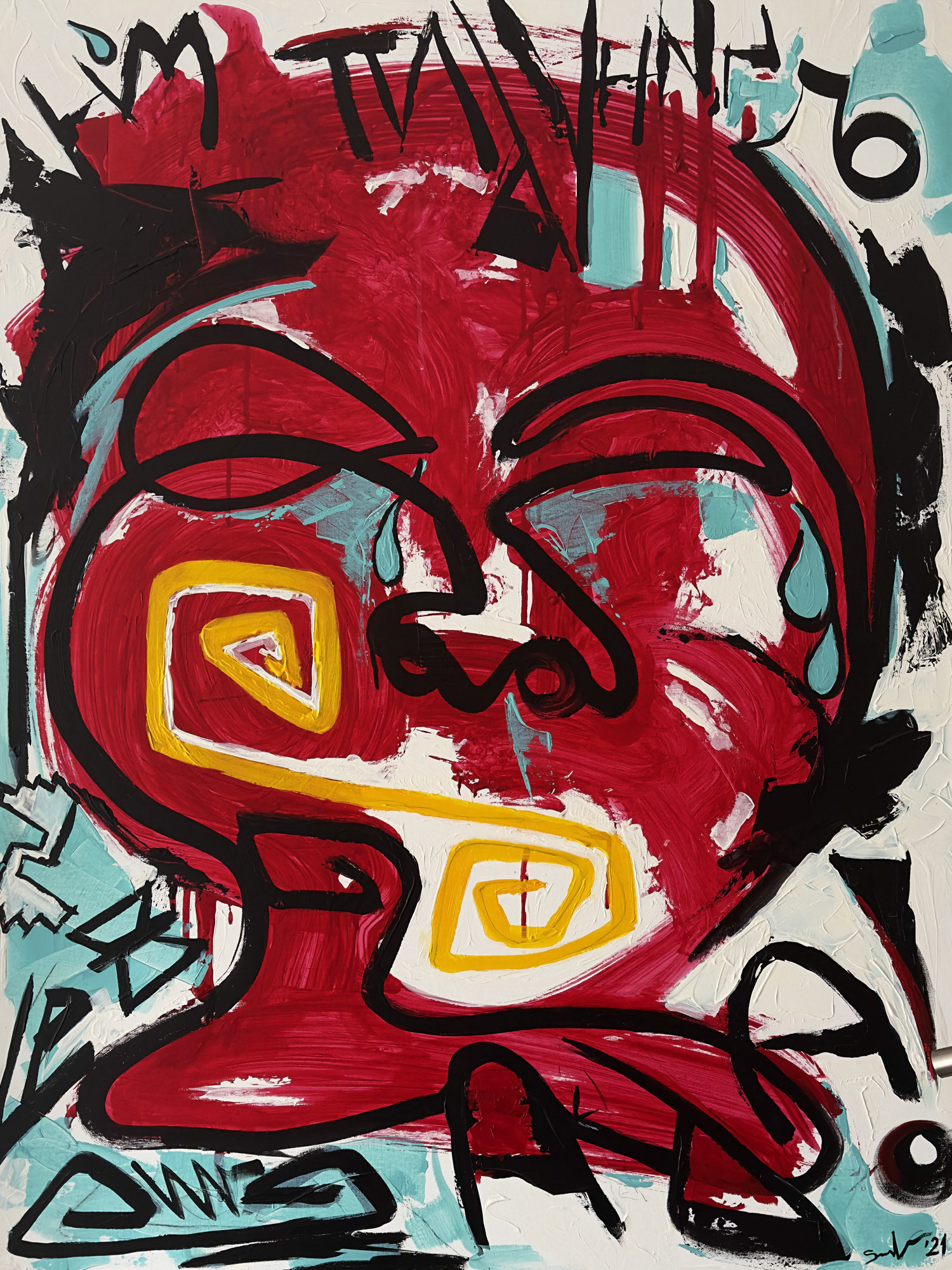 "I'M PLAYING D(e)AD!", 2019 / 48x36' / Acrylic on canvas