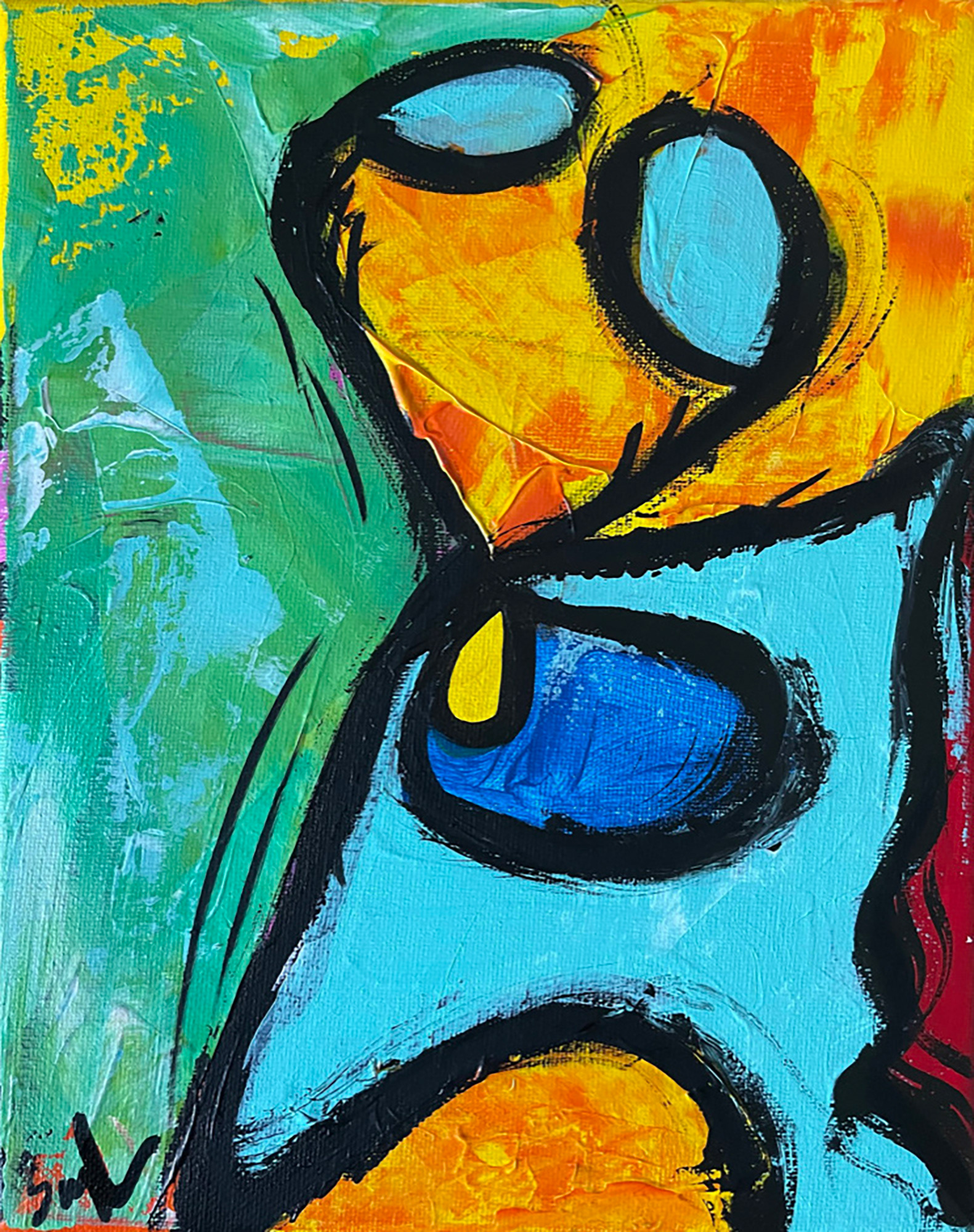 "A Little Blue Alien On Earth" 2019 / 10x8' / Acrylic on canvas