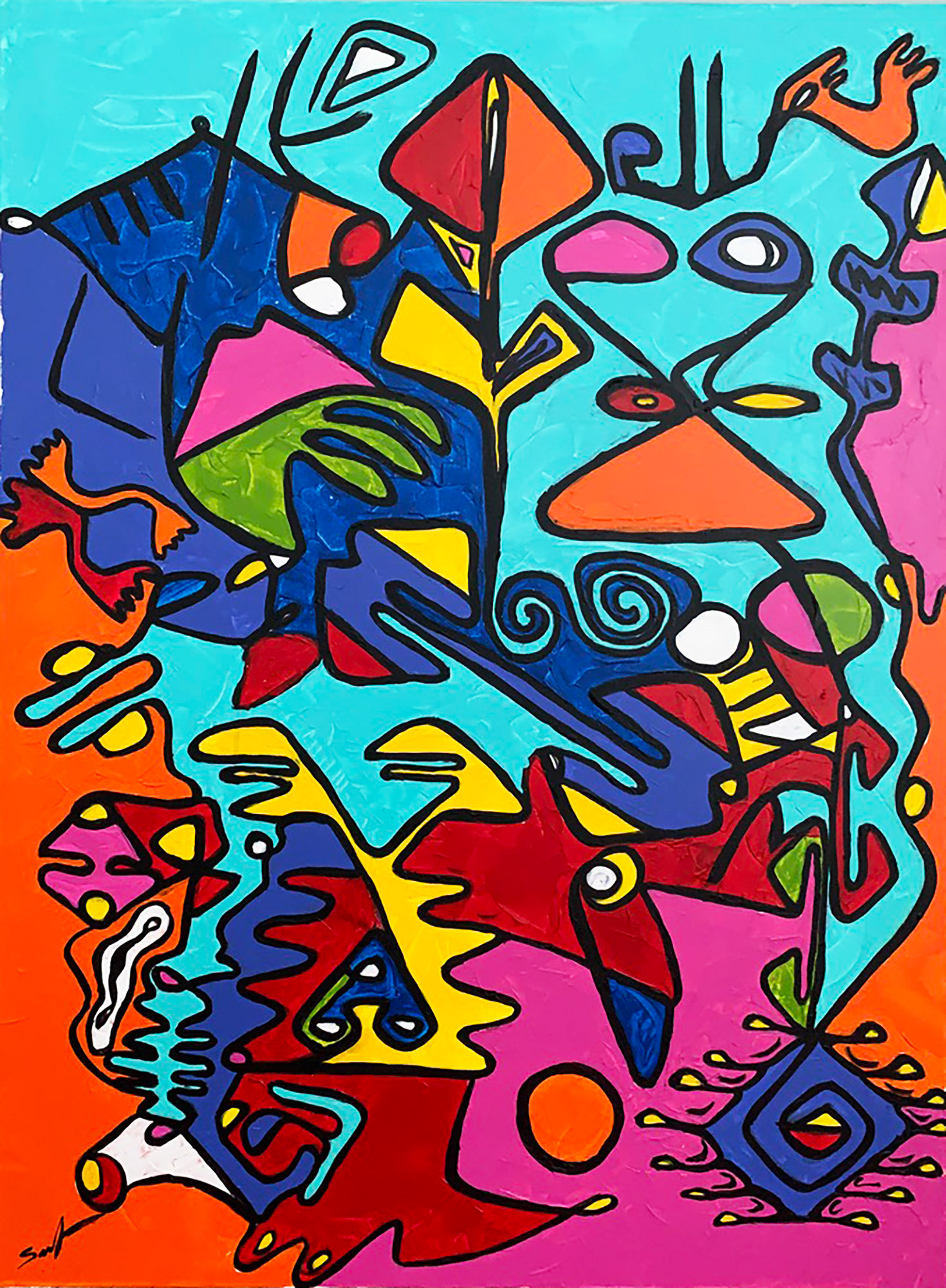 "SYMBOLS OF THE SOUL II", 2020 / 48x36' / Acrylic on canvas / Sold – Private Collection