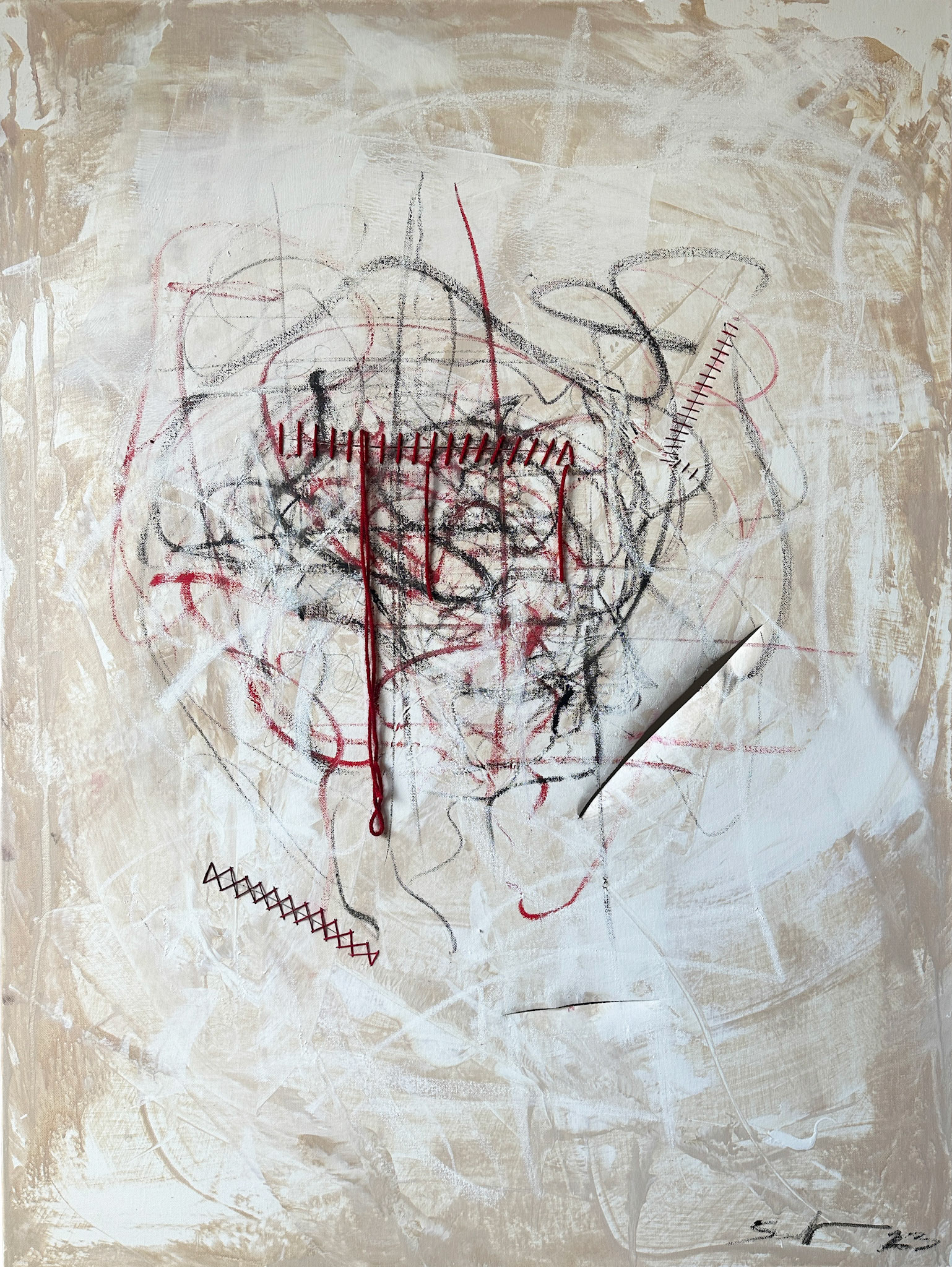 	"Silence III: On the Edge of Silence", 2023 / 30'x40' / Mixed Media 