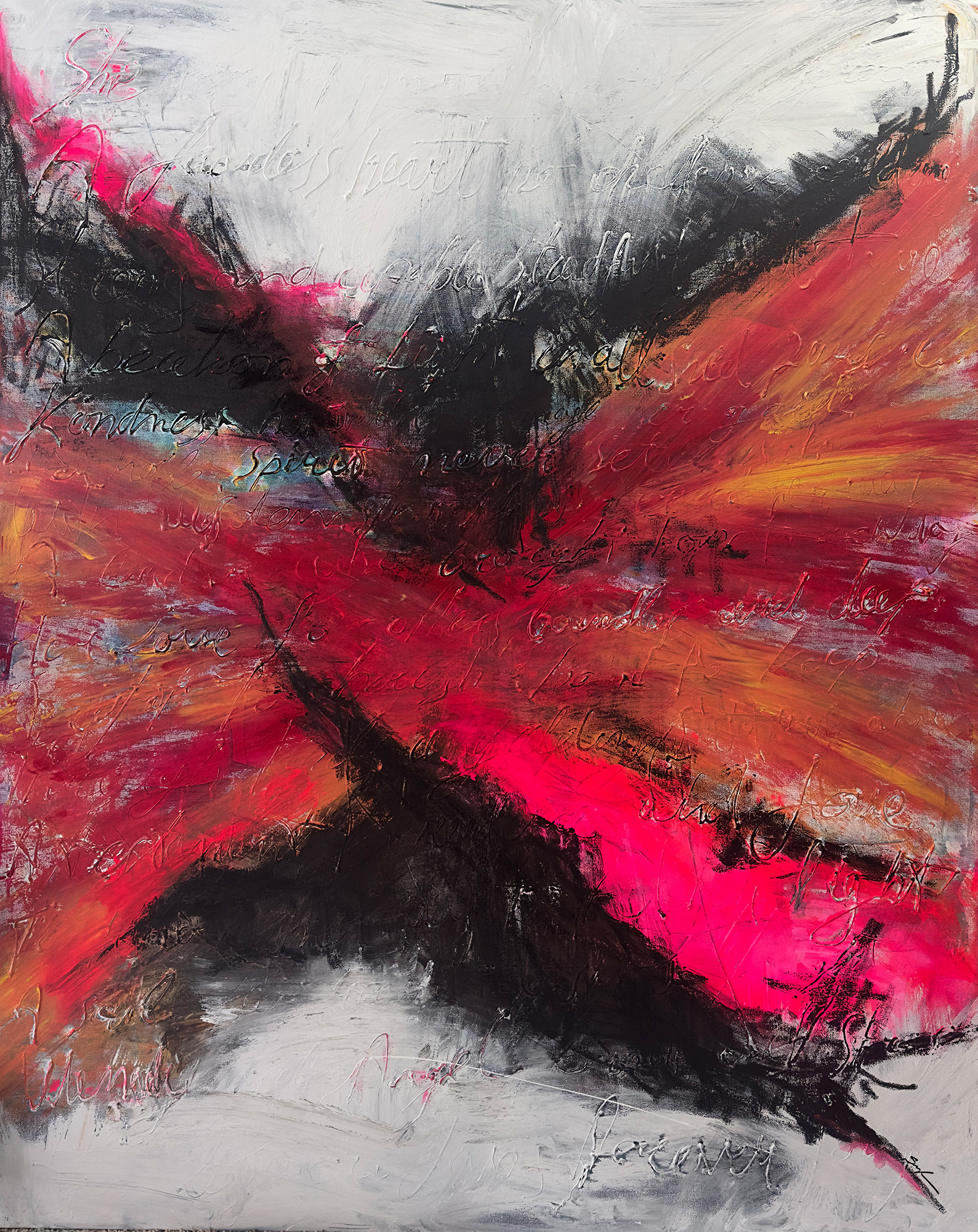 Luminous Rupture, 48x60' / 2025, Mixed media
