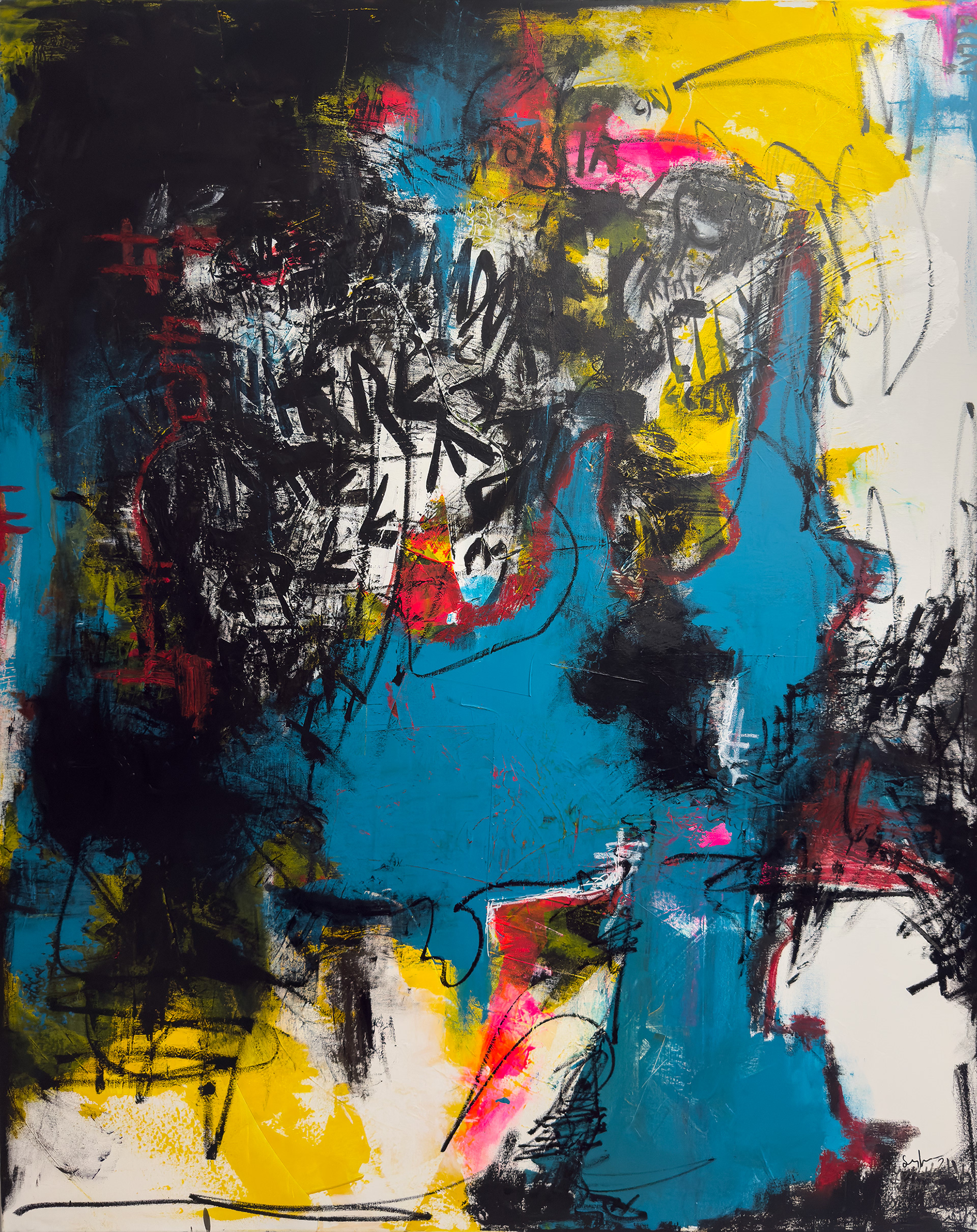 Guardians of Azure Creature, 2024 / 48x60' / Mixed Media