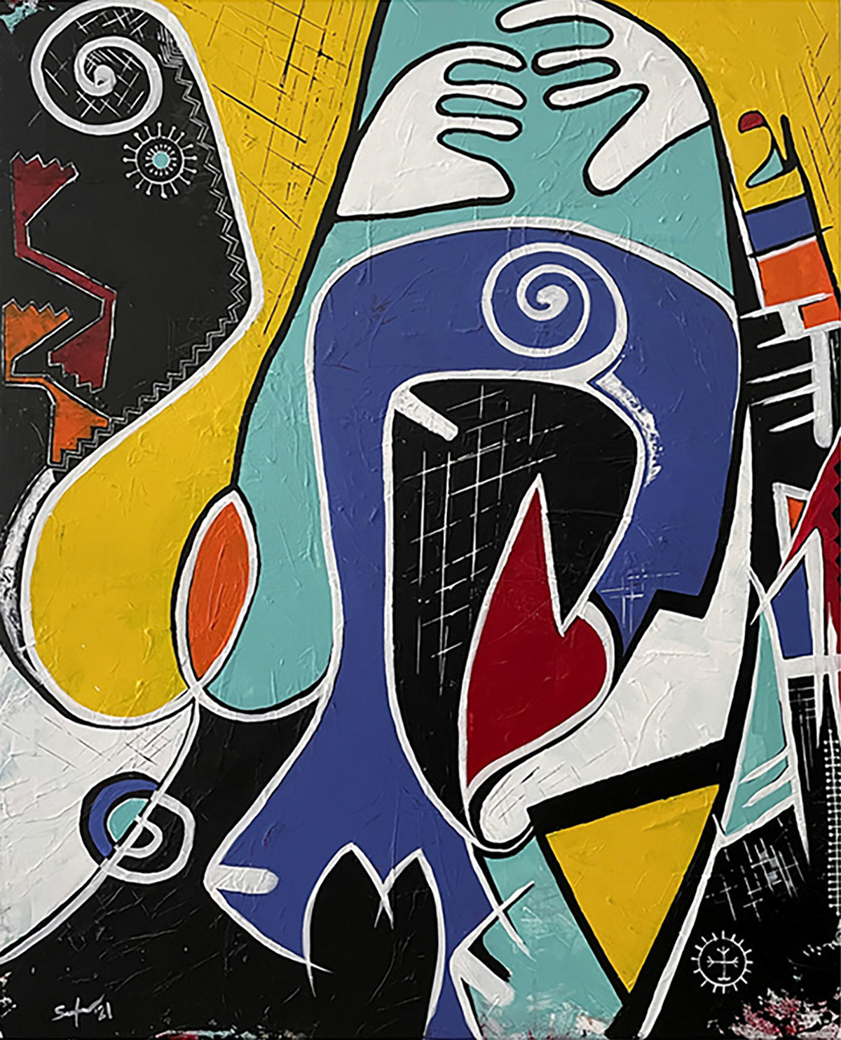 "FEMME TO FEMME", 2021 / 60x 40' / Acrylic on canvas