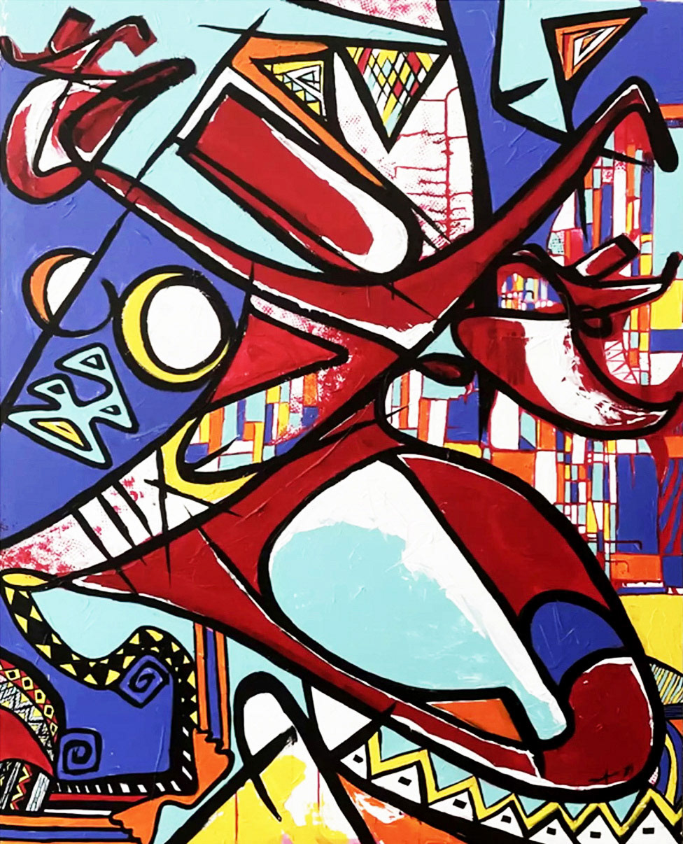 "FEMME TO FEMME", 2021 / 60x 40' / Acrylic on canvas