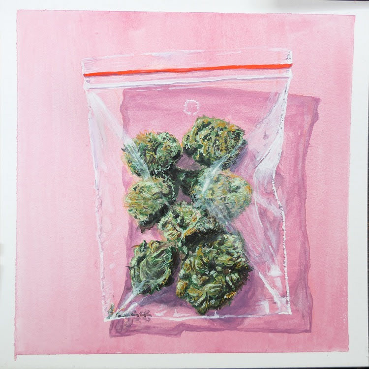 Flowers, 2021, gouache on illustration board