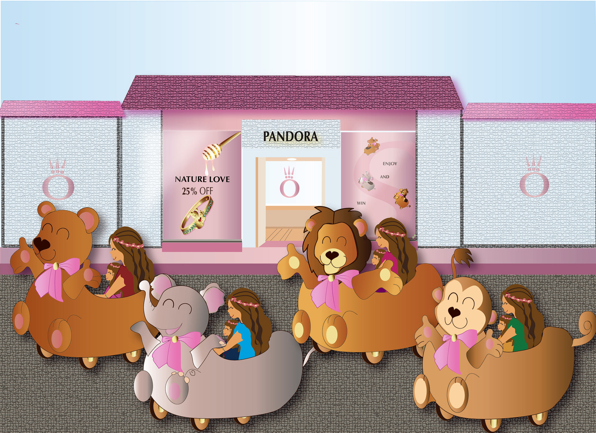 Users arriving at the Pandora store at Austin St
