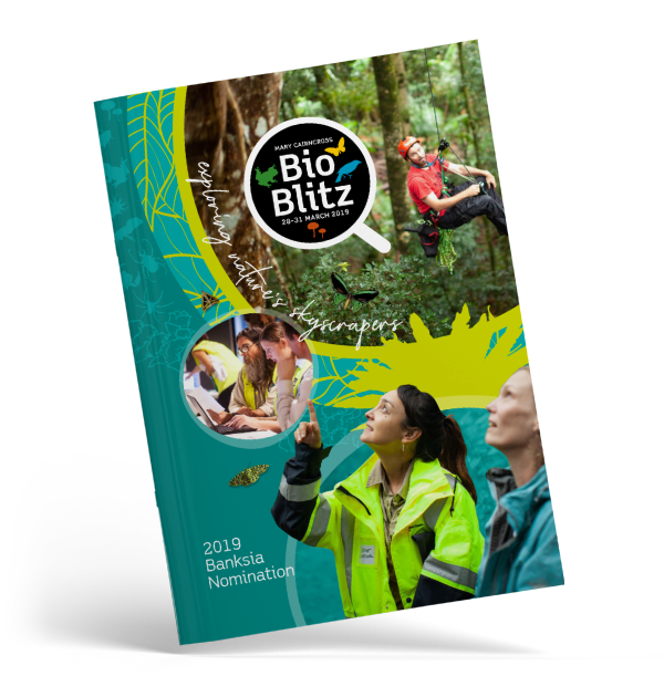 Bio Blitz report cover design for the Banksia Awards