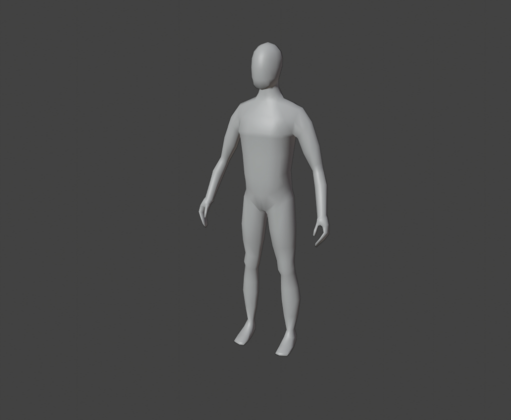 The figure, raw in Blender