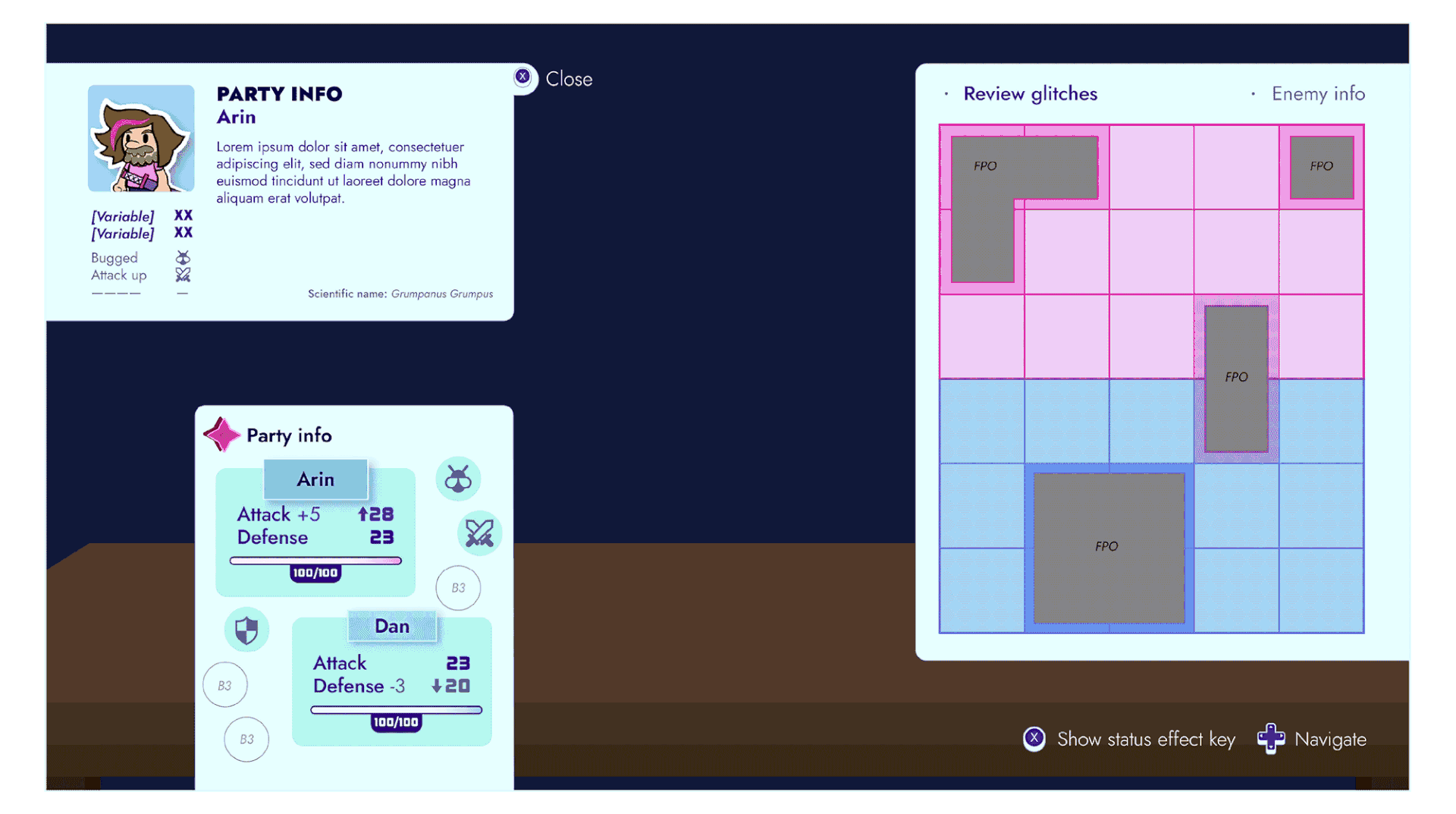 Animated gif depicting the Summary screen's method of navigation.