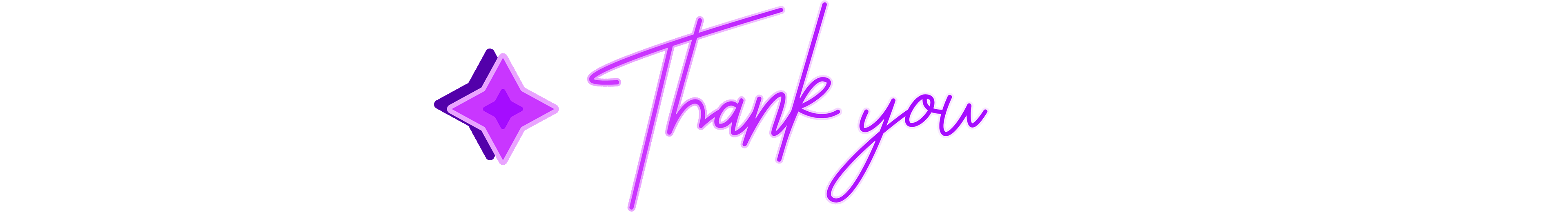 Animated star cursor next to the words "Thank you."