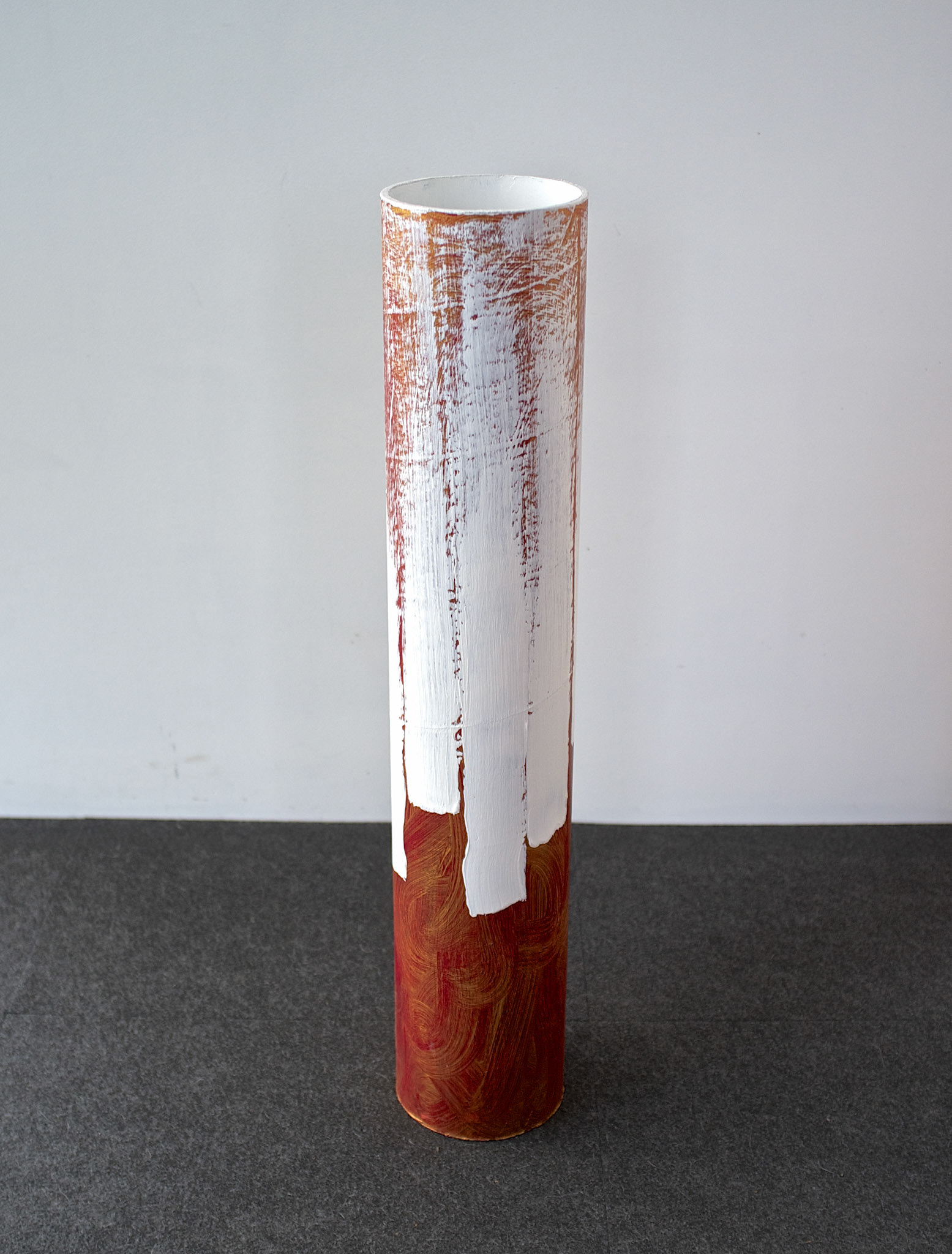 "Column II". 2015. Acrylic on cardbord tube. 28"x 5".