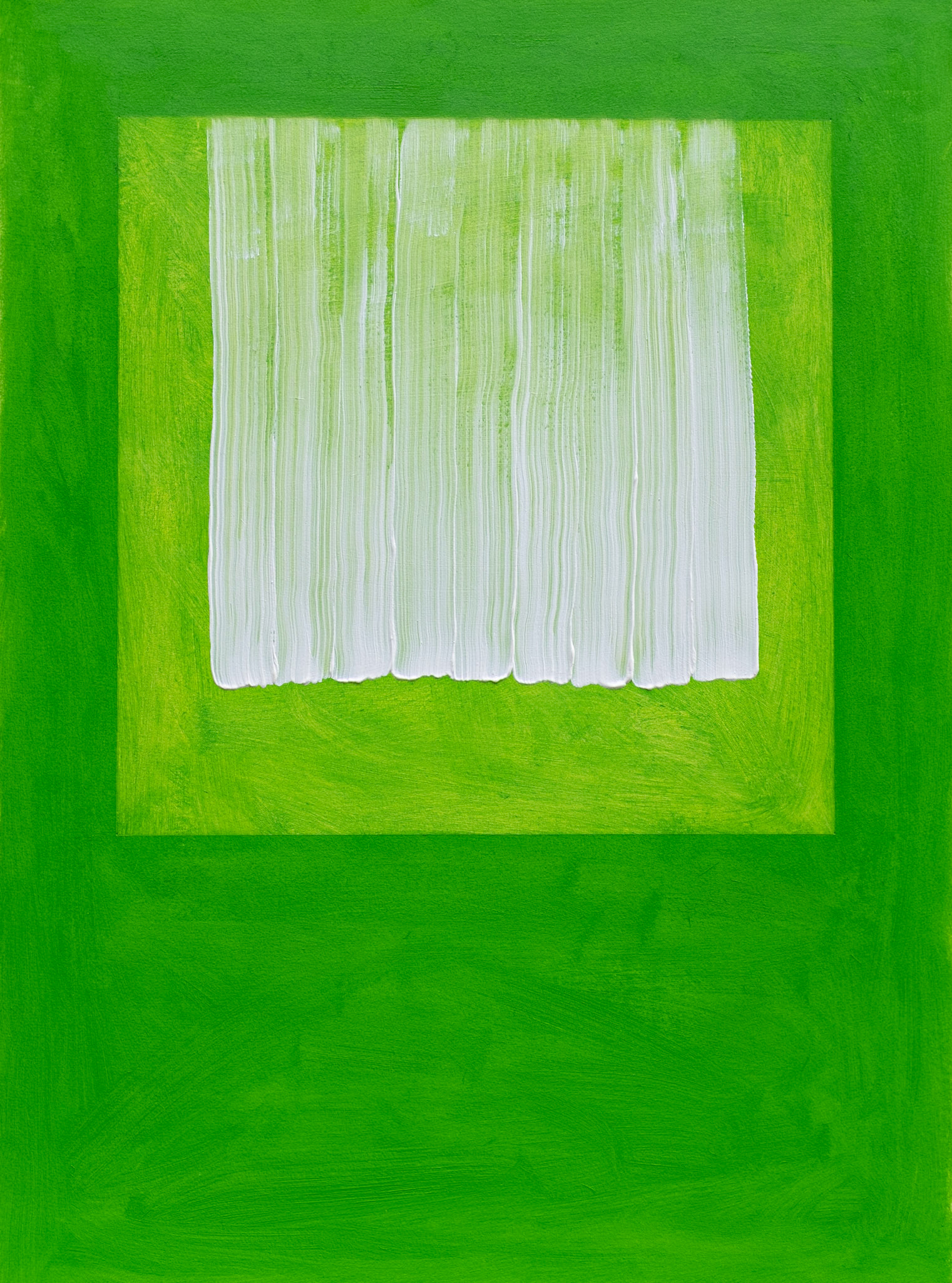 "White Within Two Greens". 2019. Oil on Arches Oil paper. 30” x 22”.