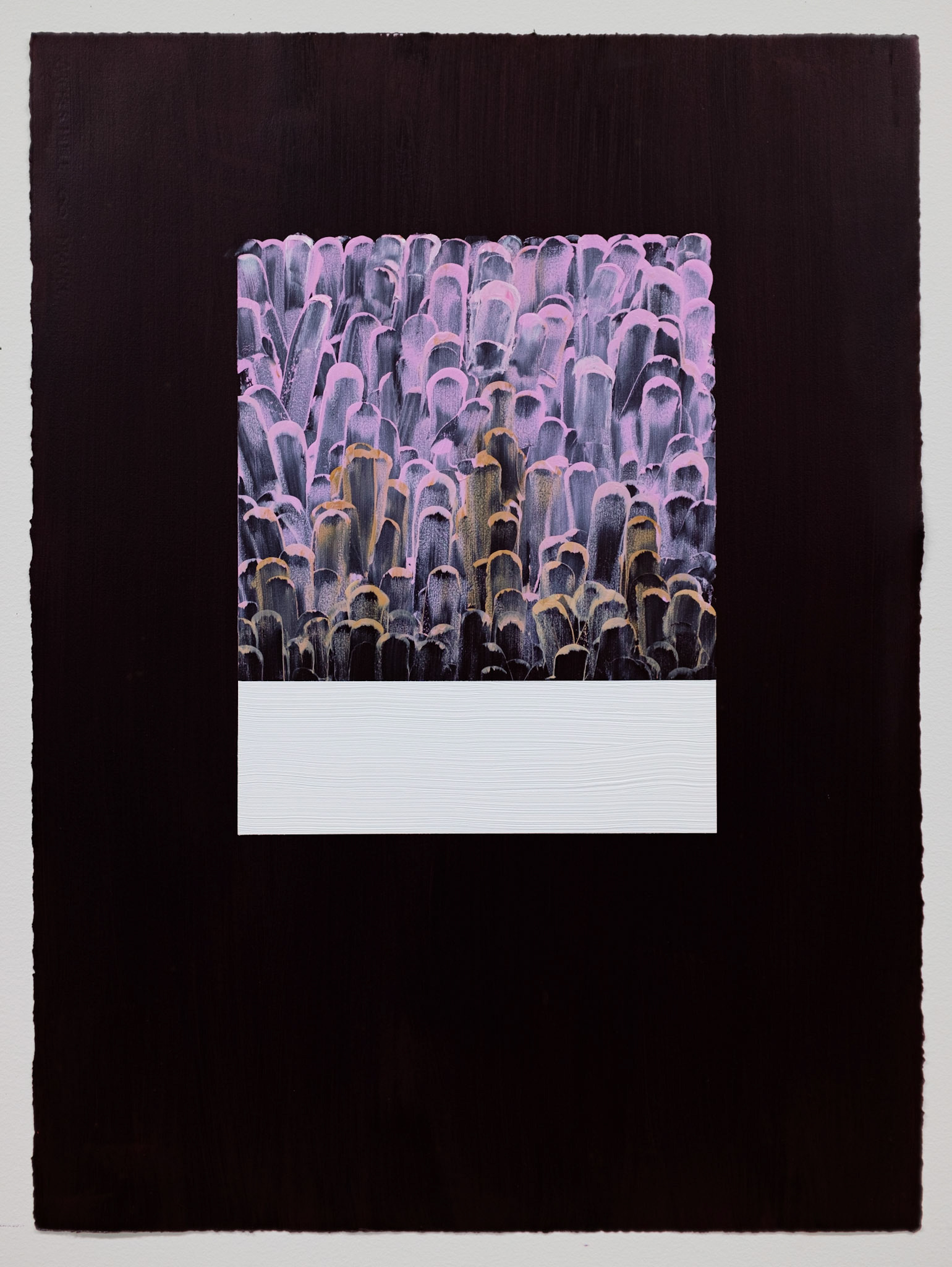 “Song of the pink cherry blossoms". 2023. 30"x 22". Oil on Arches oil paper.