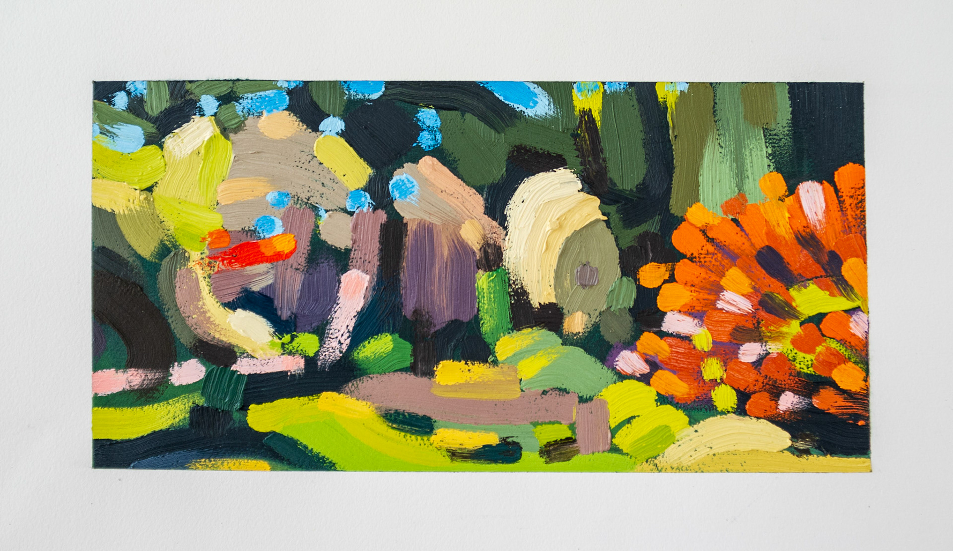 Landscape (Arboretum #23). 2015. Oil on Arches oil paper. 11"x22".
