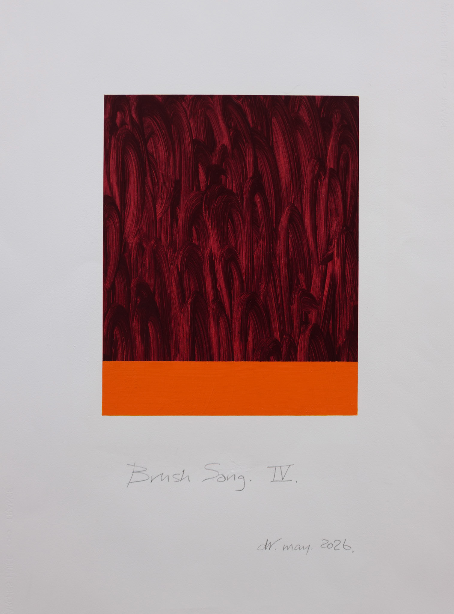 "Brush Song IV". Oil on Arches oil paper. 30"x22". 2026.
