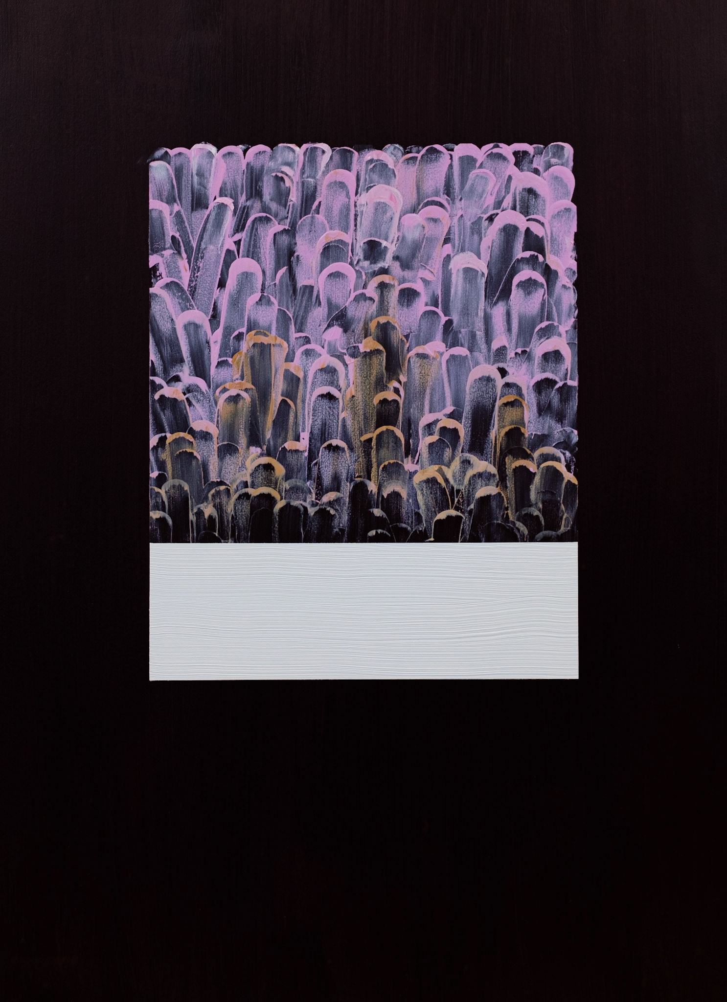 “Song of the pink cherry blossoms". 2023. 30"x 22". Oil on Arches oil paper. $1800.