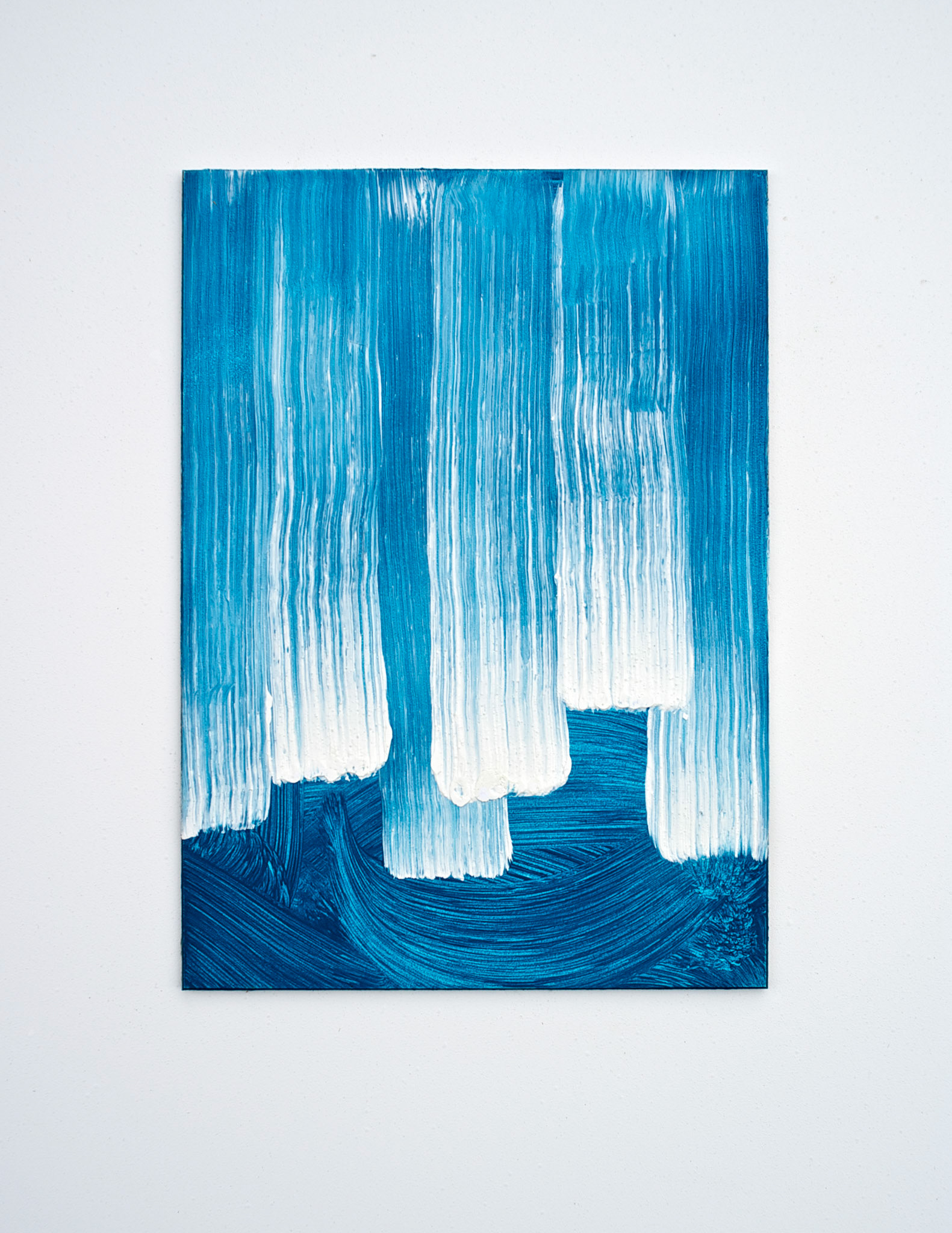 "Cascade study #8". 2013. Oil on board mounted on panel. 10"x8".