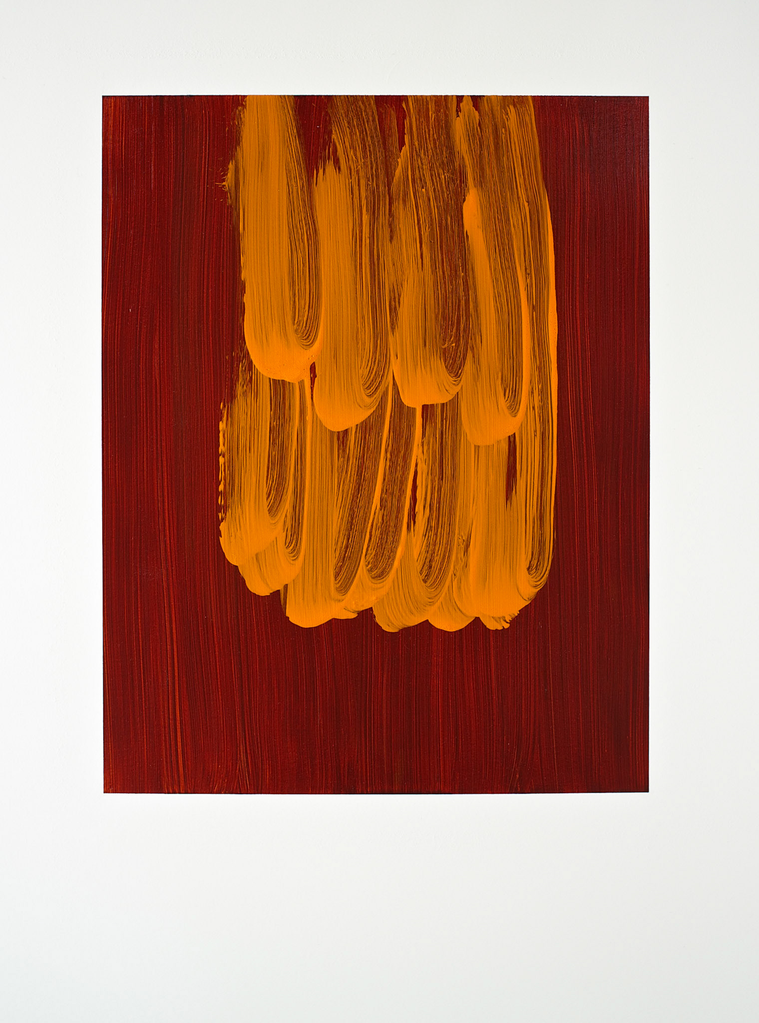 "Orange falling on Red Earth." 2014. Acrylic on Fabriano Paper. 30"x22".