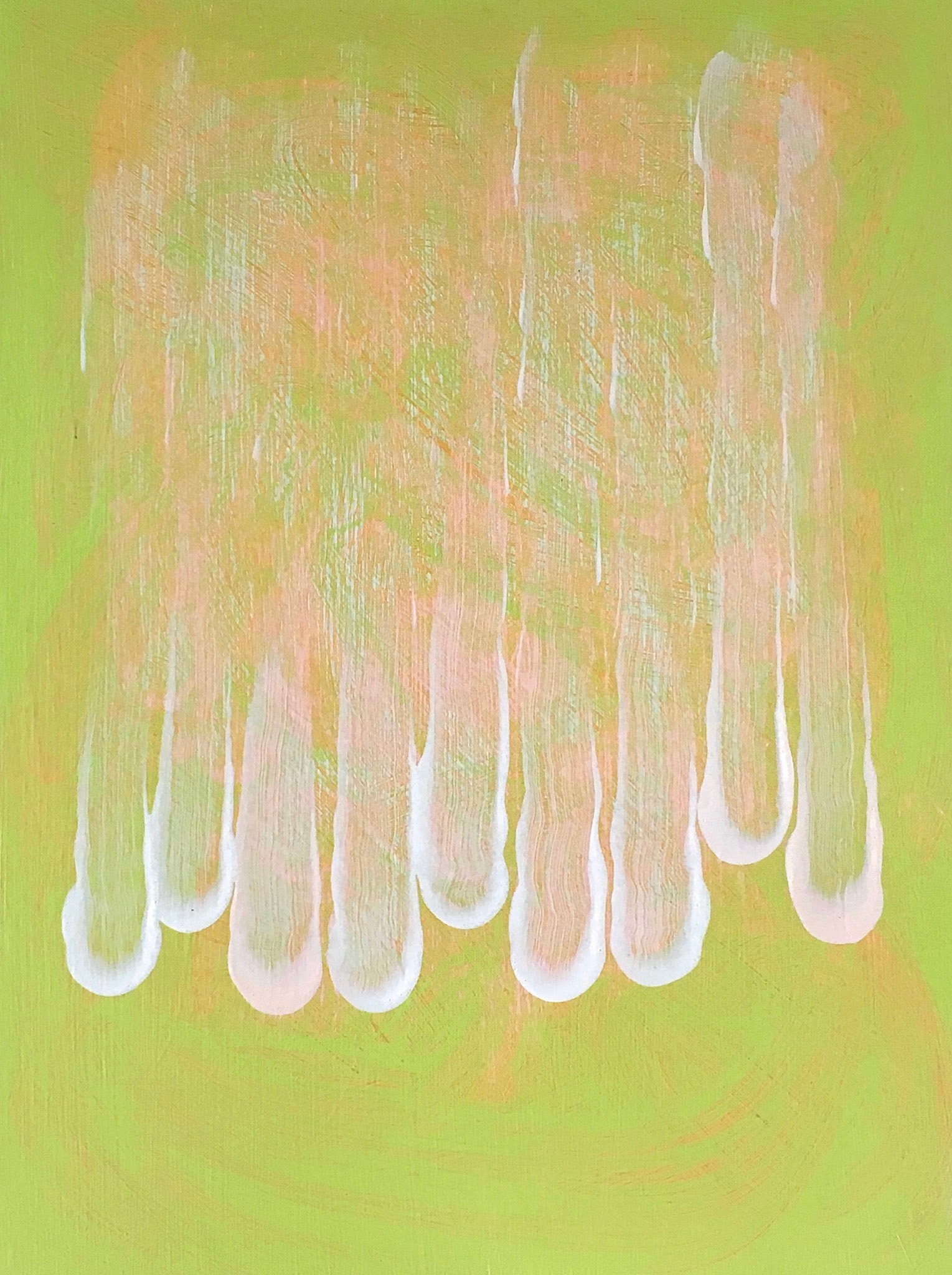 White falling on Summer Green. 2016. Acrylic on panel. 9" x 12". $250.
